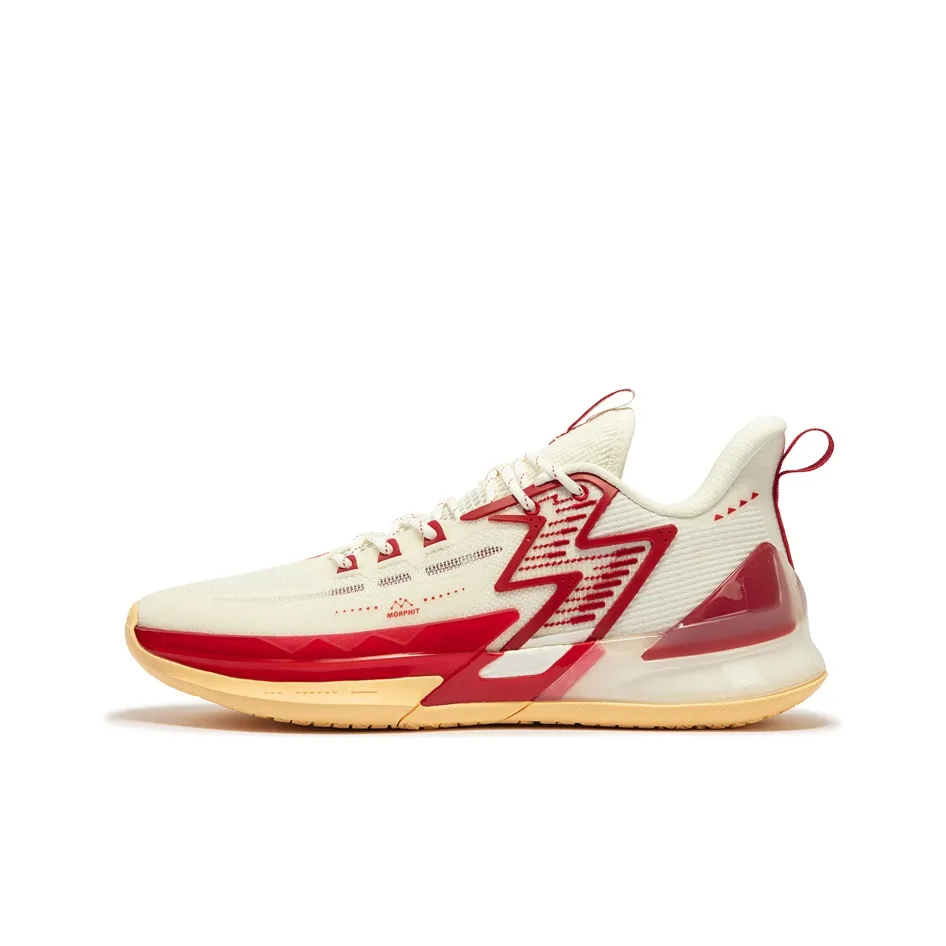 361° BIG3 4.0 PRO Cushioning Anti Slip And Wear Resistant Low Top Basketball Shoes Men's Feather White Gym Red