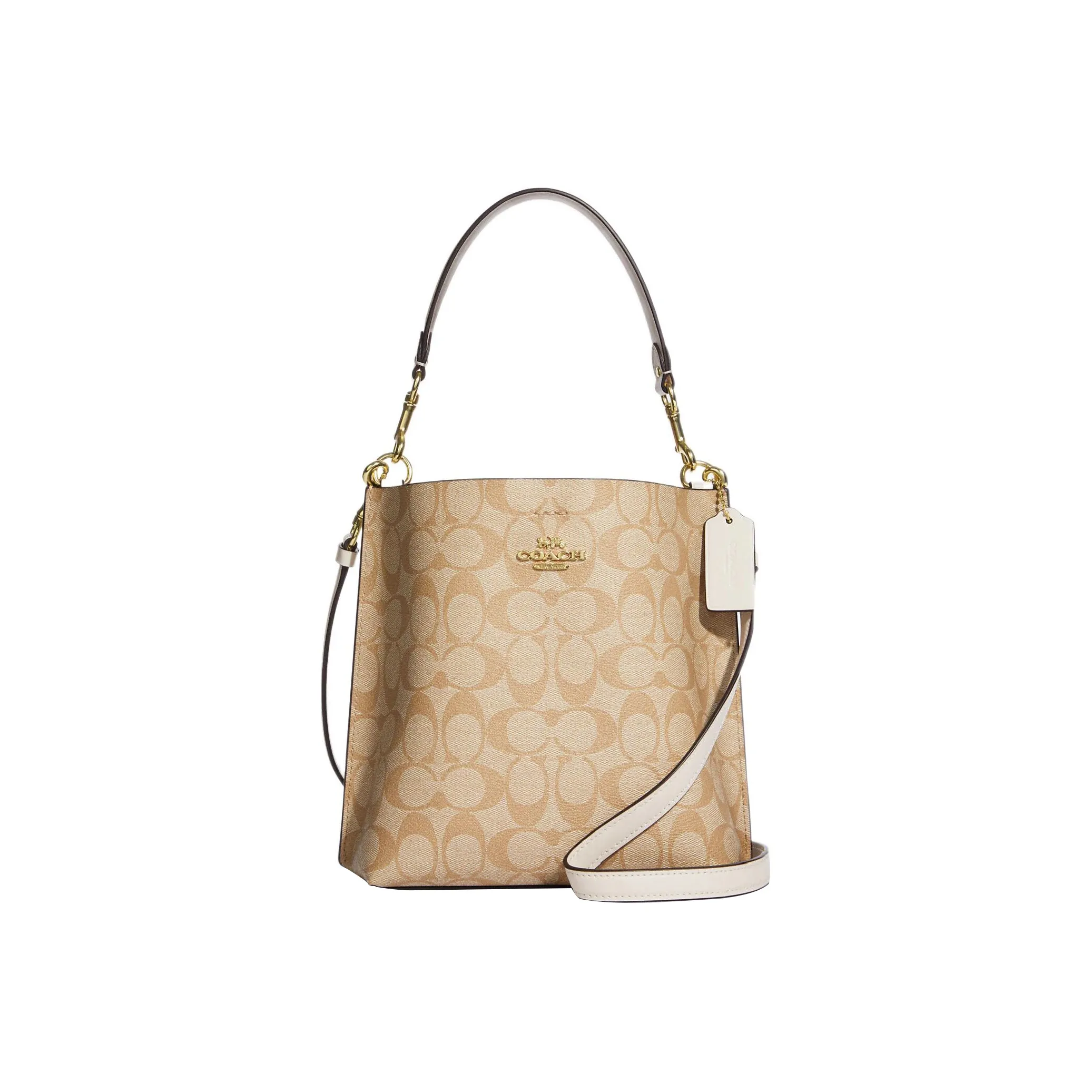 COACH Mollie Artificial Leather Bucket Bag, Handbag, Shoulder Bag, Crossbody Bag Regular Women's Khaki