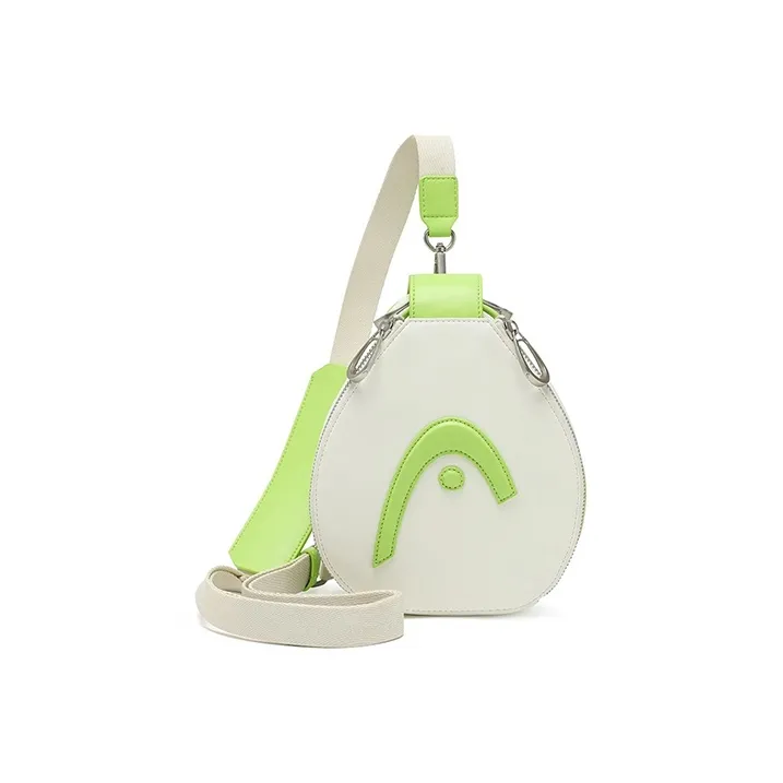 HEAD PU Shoulder Bags Sling Bags Unisex Ecru & Green/Pink