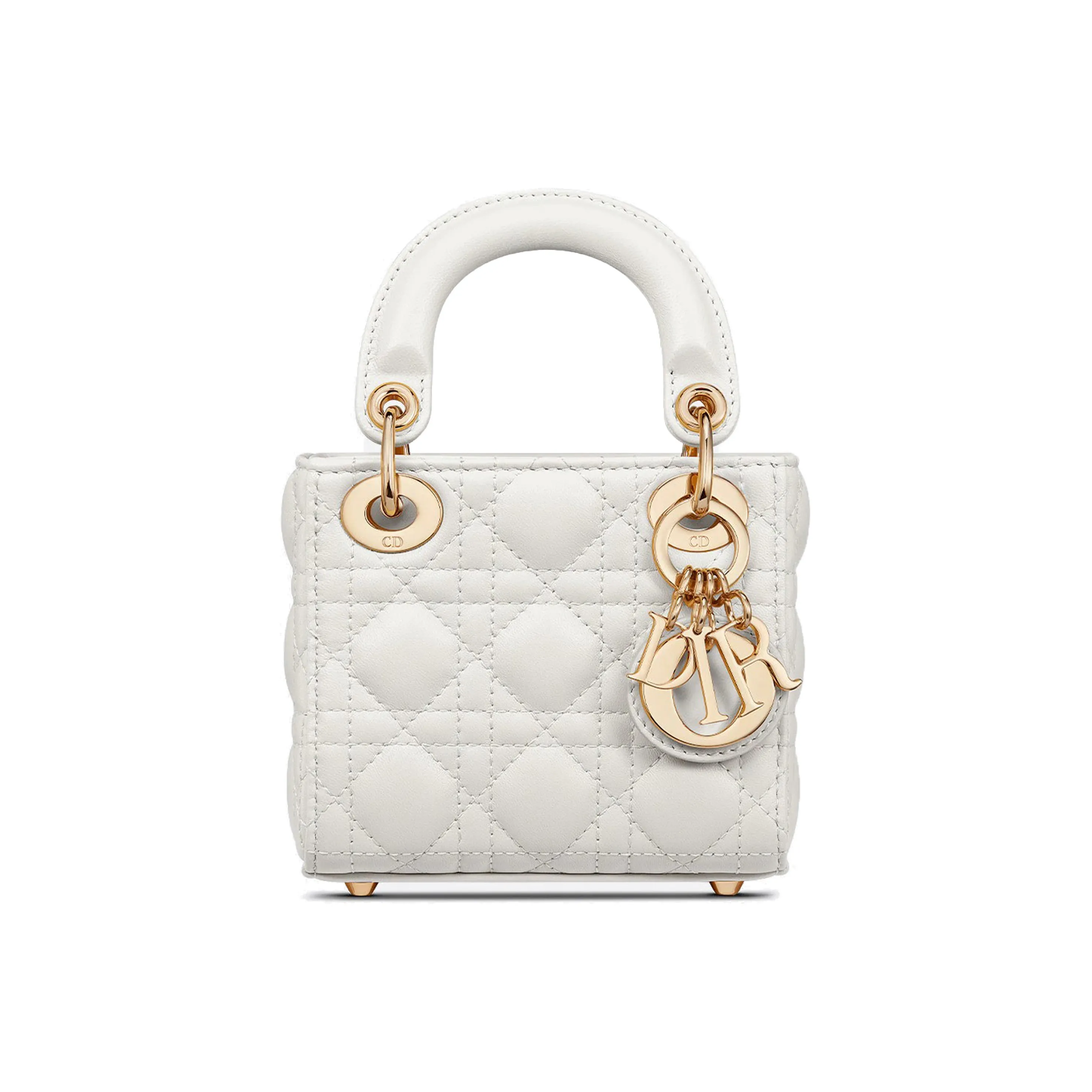 DIOR Lady Dior Sheepskin Lady Dior Bag, Shoulder Bag, Crossbody Bag, Handbag Extra Mini Women's Milk White/Candy
