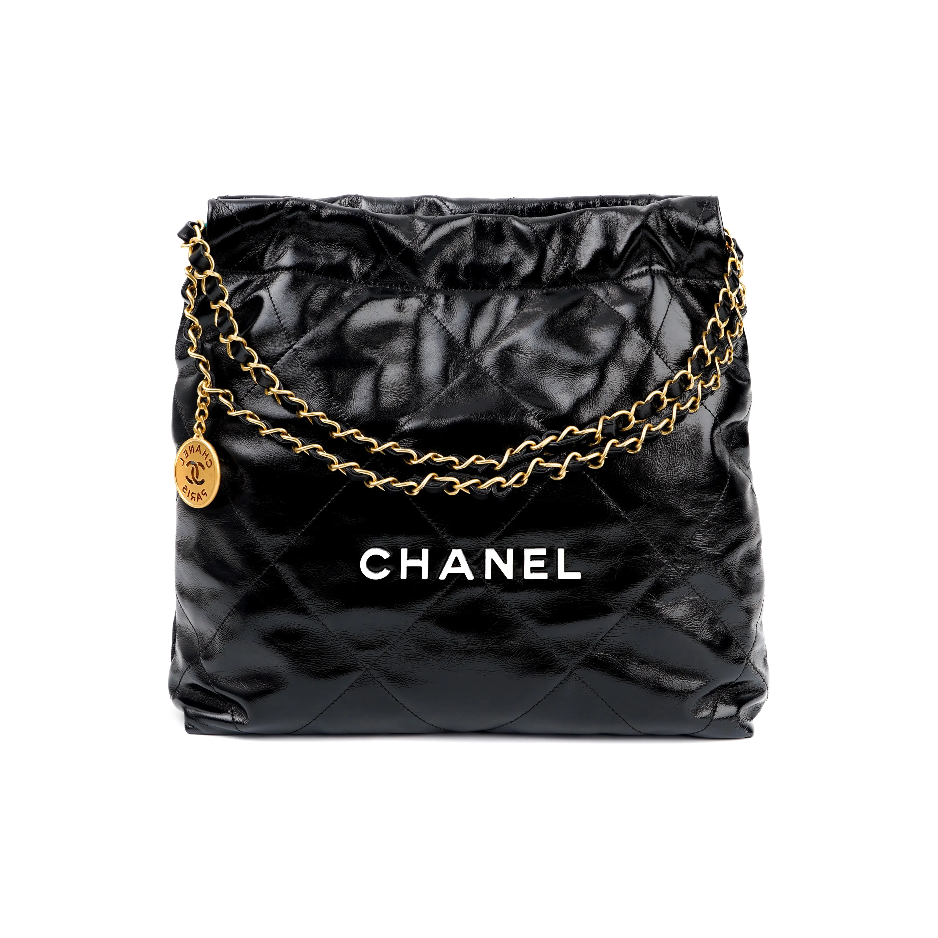 CHANEL 22Bag Calfskin Portable Crossbody Bag Shoulder Bag Women's Black