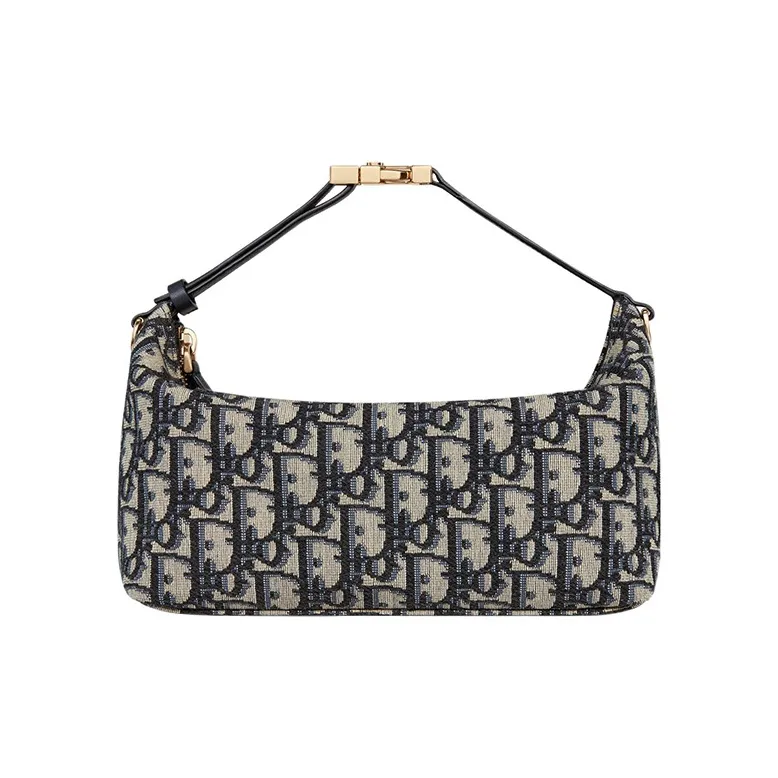 DIOR DiorTravel Embroidery Clutch Medium Size Women's Blue