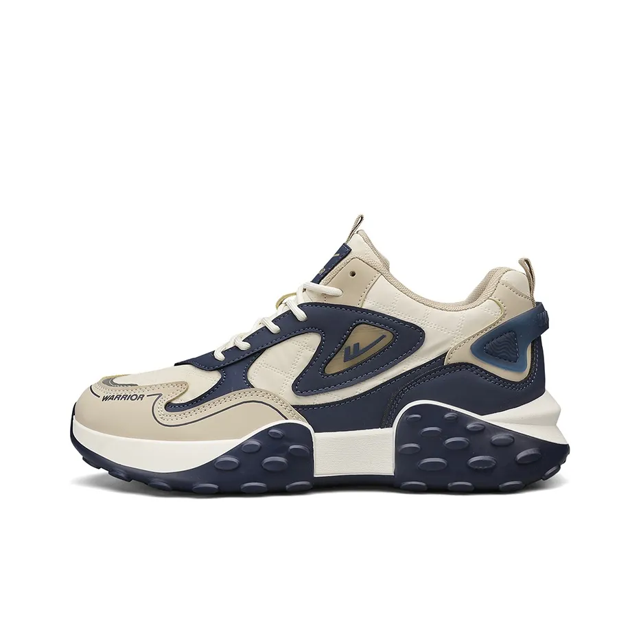 Warrior Устойчивый к истиранию противоскользящий амортизирующий низкий топ кроссовки с толстой подошвой мужской бежевый хаки темно-синий