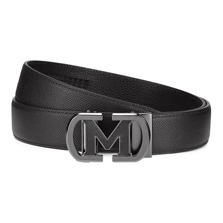 FAIRWHALE Brand Logo Automatic Buckle Cow Leather Belts Men's Width 3.5CM