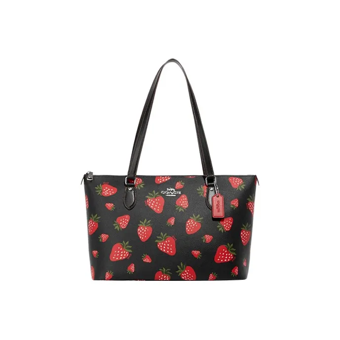 COACH Gallery PVC Tote Bag, Shopping Bag, Shoulder Bag, Handbag Tubas Women's Black