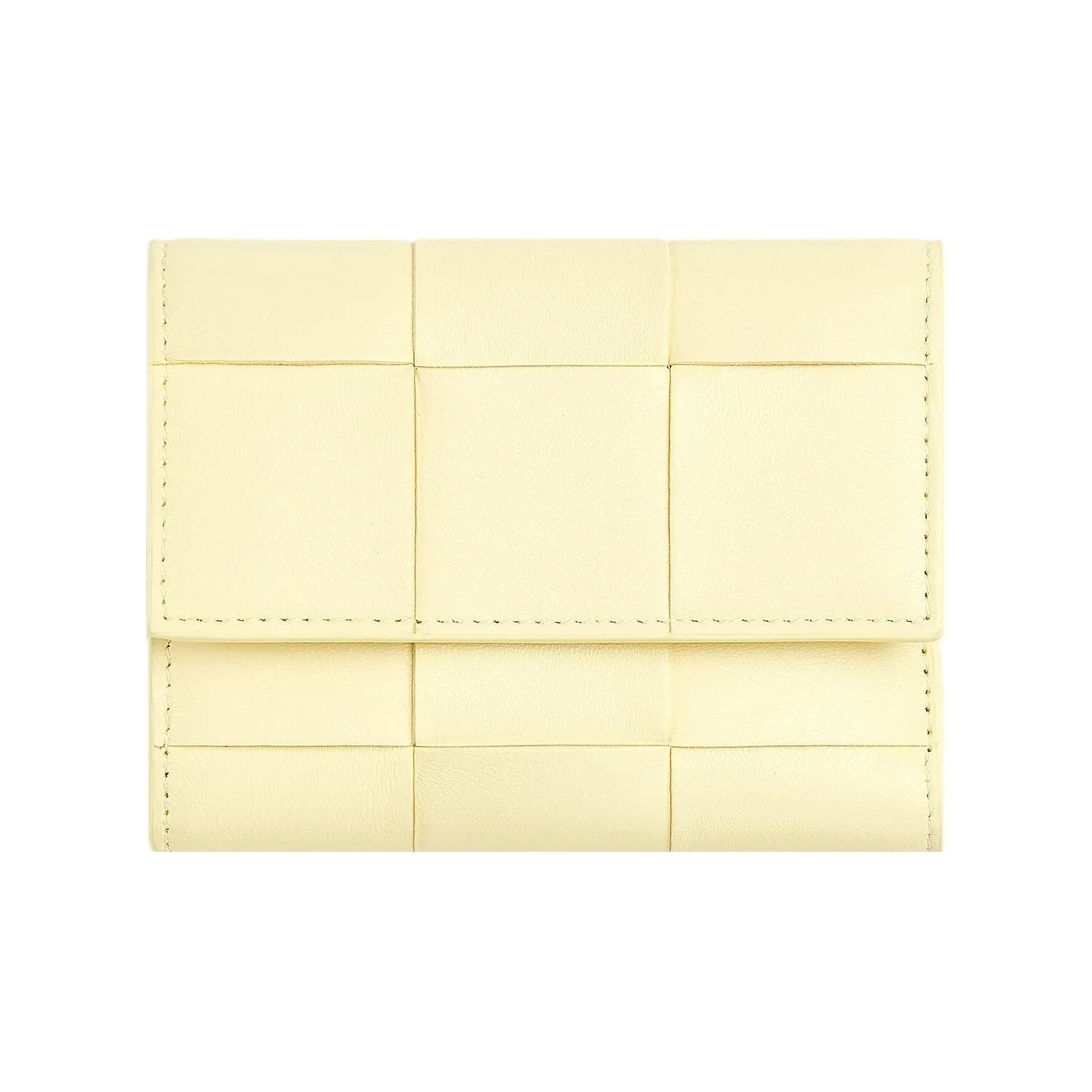 Bottega Veneta CASSETTE Sheepskin With Cow Leather Wallet Regular Women's Light Yellow