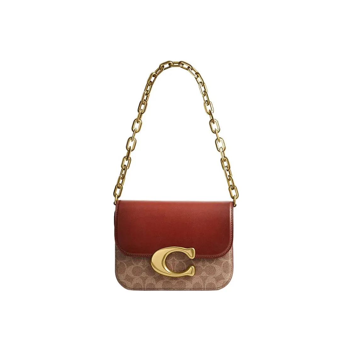 COACH Canvas With Leather And Snake Skin Messenger Bag Crossbody Bag Shoulder Bag Women's Brown & Red
