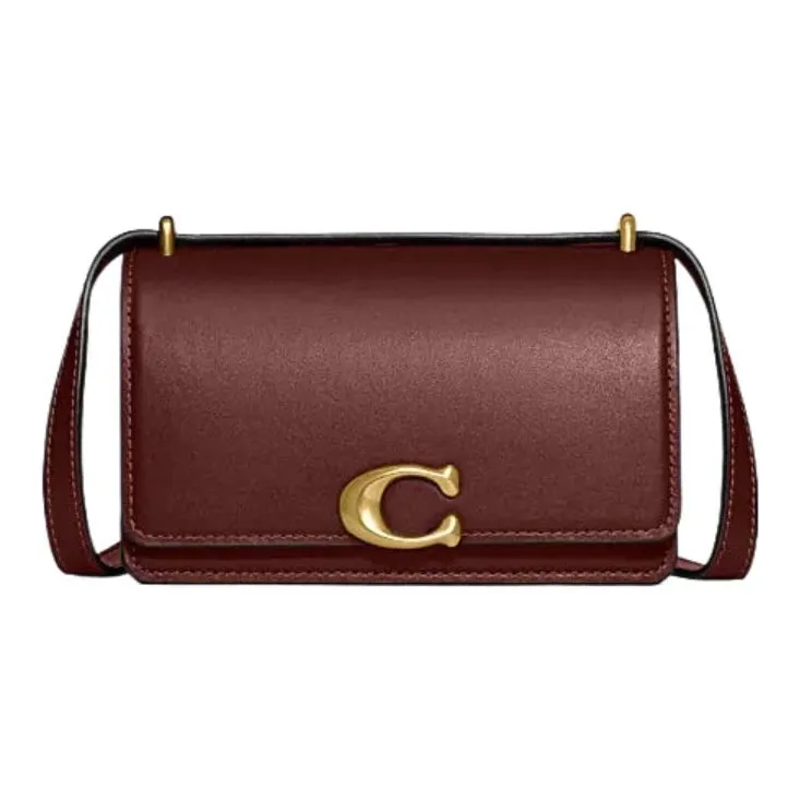 COACH Bandit Cow Leather Shoulder Bag Crossbody Bag Women's Wine Red