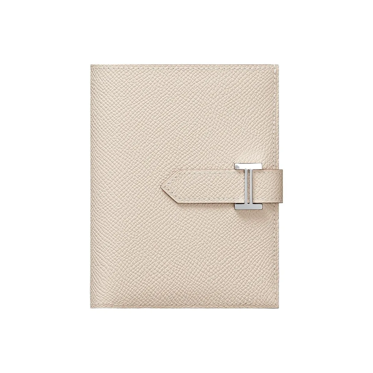 HERMES Bearn Epsom Leather Short Wallet Women's 10 Craie Milkshake White