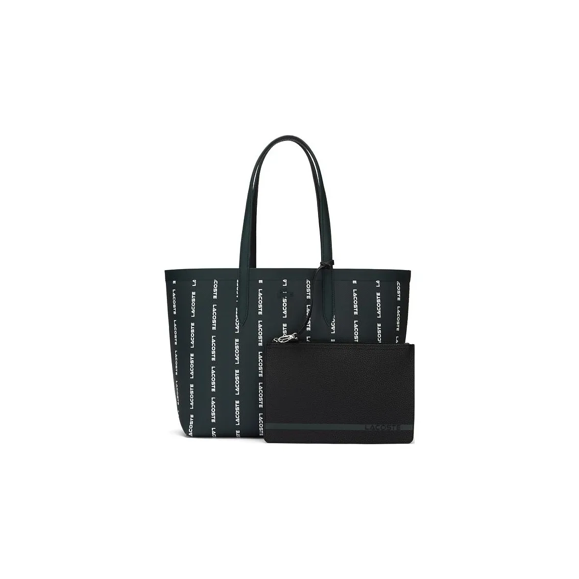 Сумка Tote из ПВХ в сотрудничестве с LACOSTE Сумка для покупок Сумка через плечо Большая женская Черная