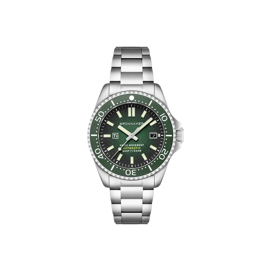 SPINNAKER TESEI Collection Wrist Watch Automatic Mechanical Movement Titanium Strap Green Dial Men's Watches