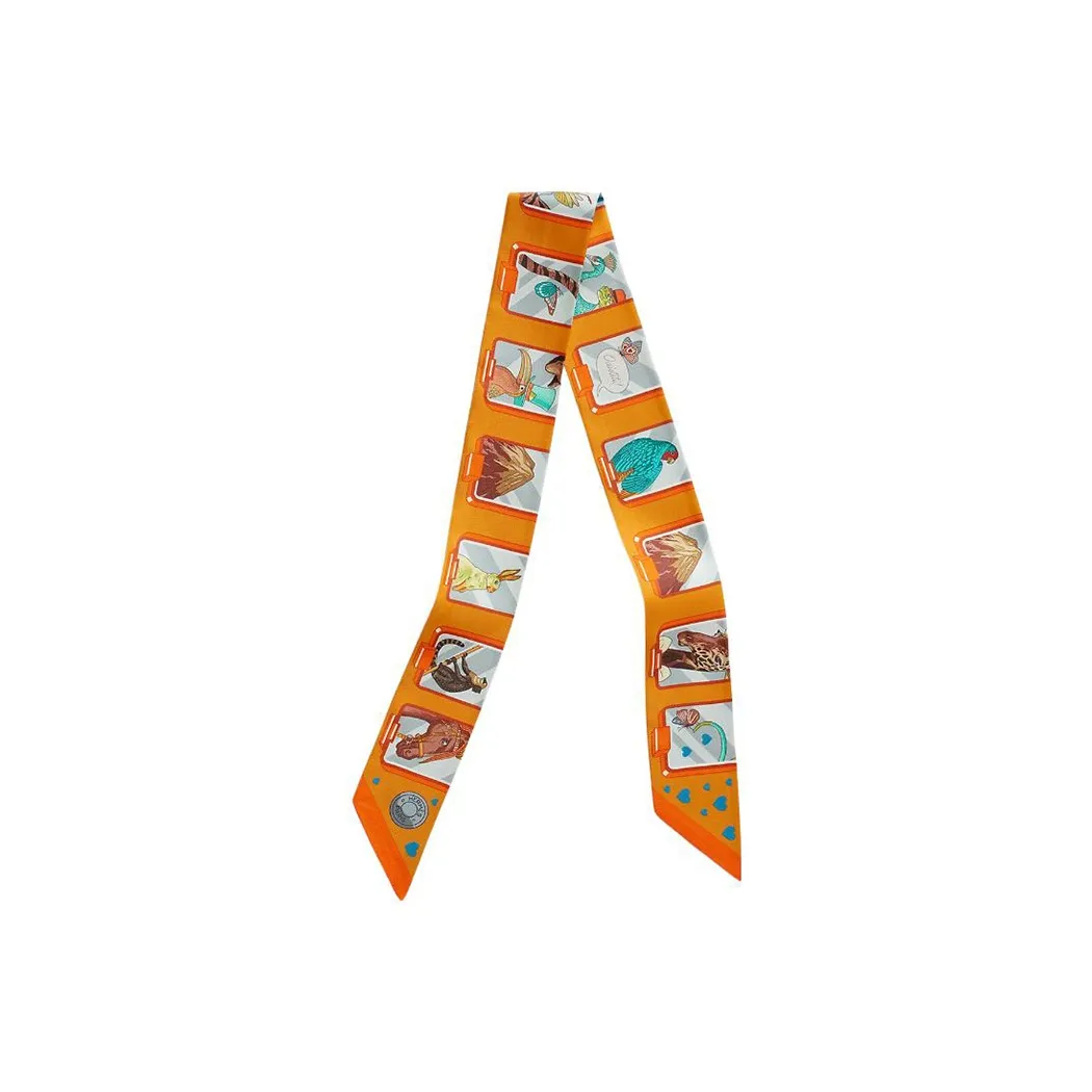 HERMES Шелковые шарфы Женские Апельсин