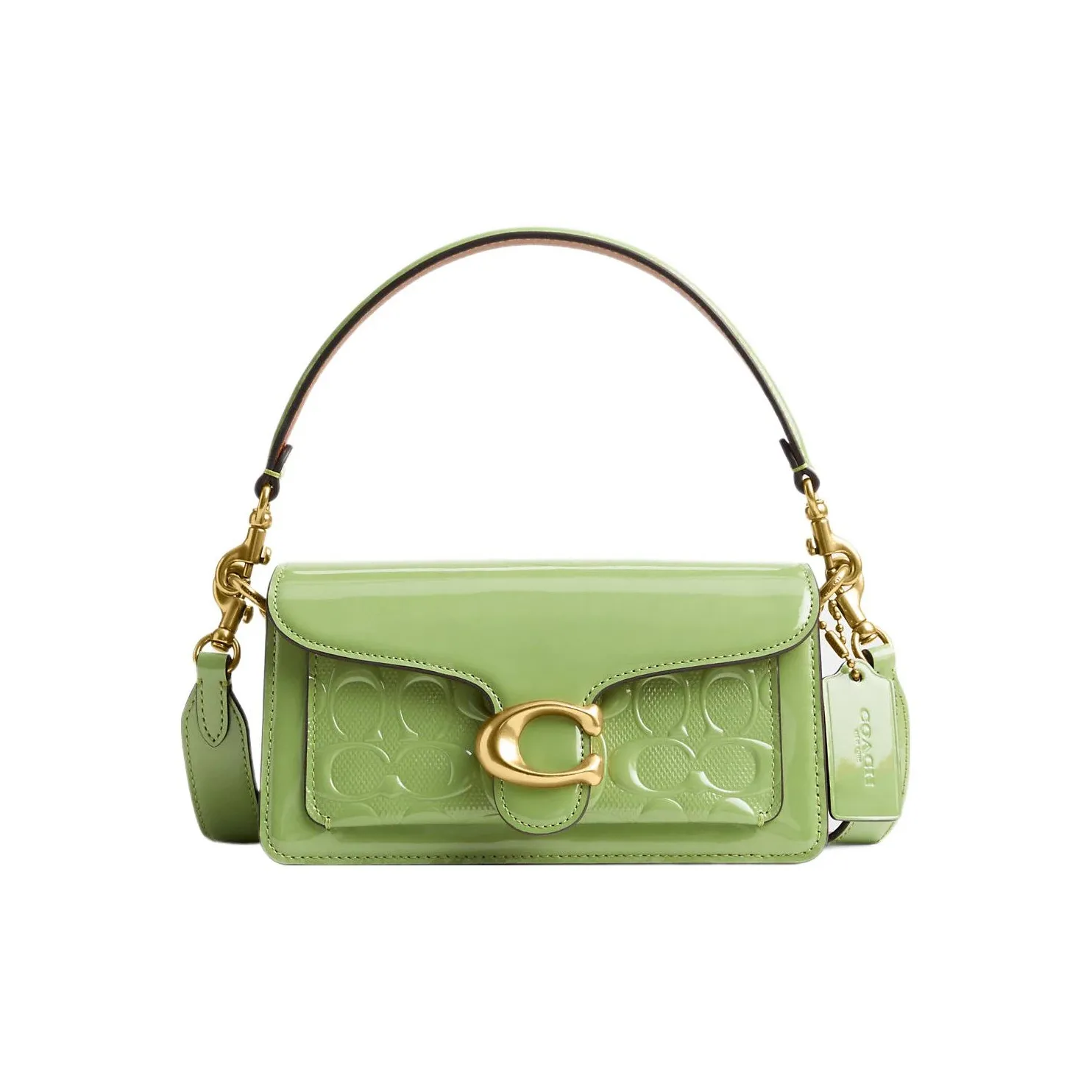 COACH Tabby Лакированная кожа Курьерская сумка Сумка Сумка через плечо Женская Травяной зеленый