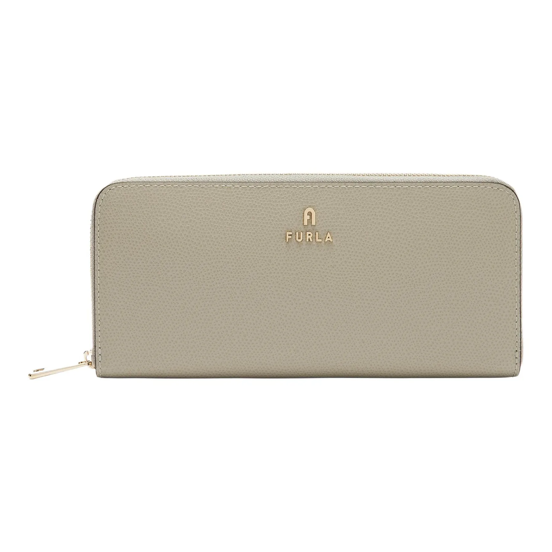 Furla Laminated Cow Leather Wallet Extra Large Women's Gray