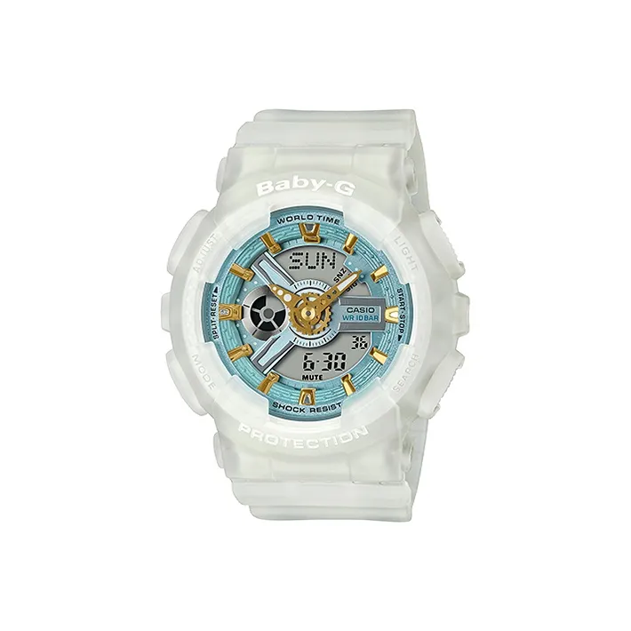 CASIO Детский Г Коллекция Sea Glass Colors Collection Кварцевый Механизм Часы Женские Синий Циферблат BA 110SC 7A