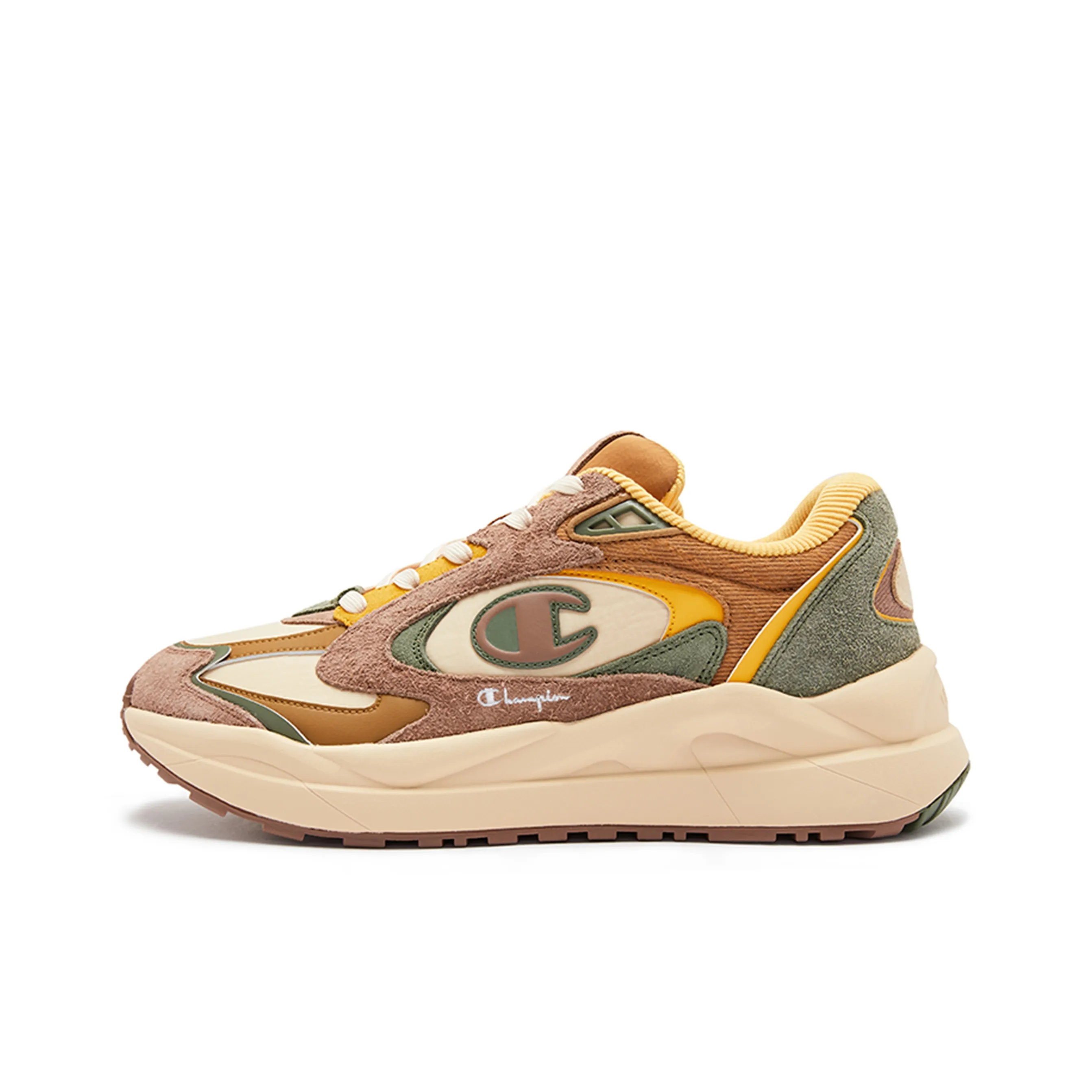 Champion Slip Resistant Low Top Chunky Sneakers Men's Yellow Brown
