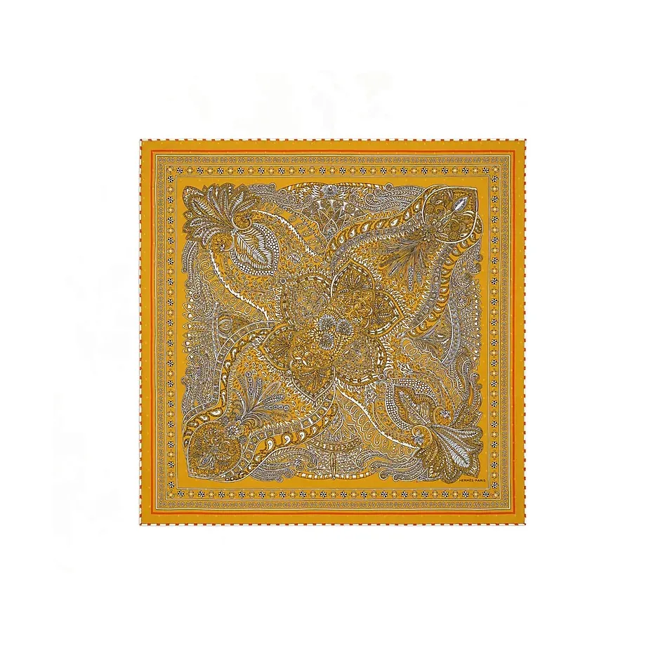 HERMES Шелковые шарфы Женские Желтые