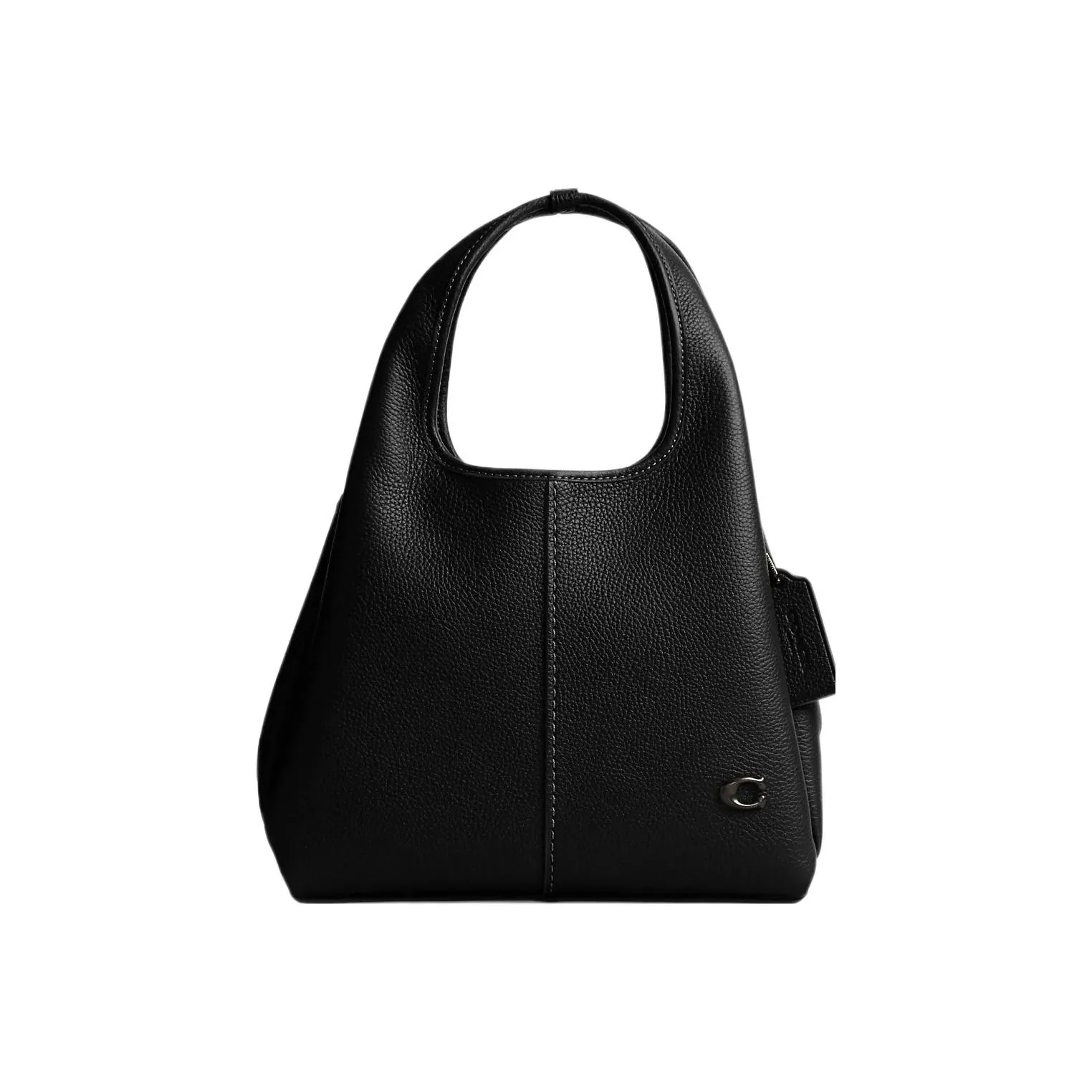 COACH Lana Polished Pebbled Leather One Shoulder Handbags Medium Size Women's Black