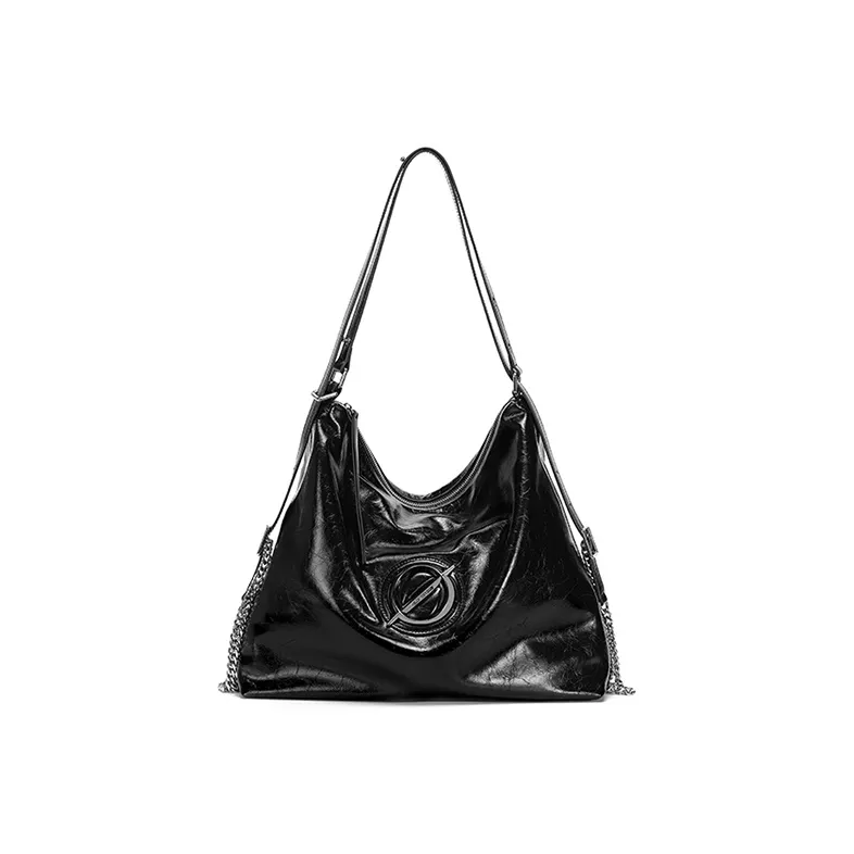 JELLYTOYBOY Cow Leather Roaming Bag Double Shoulder One Shoulder Tote Women's Black/White