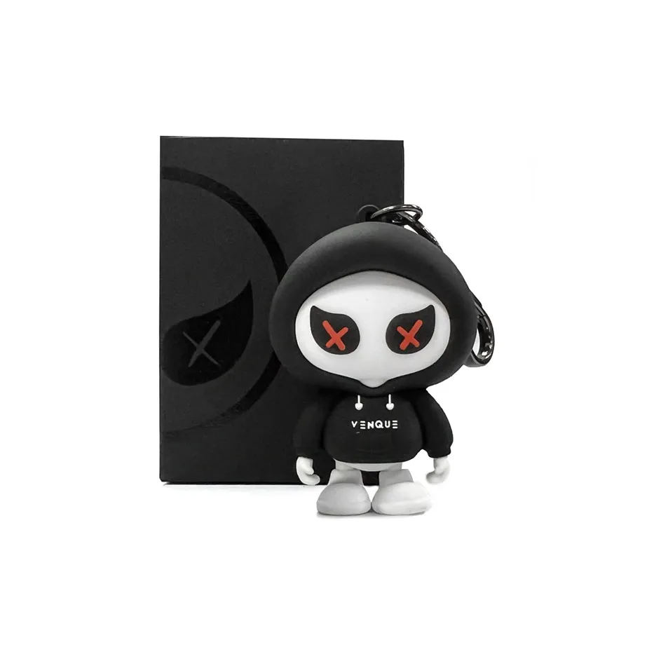 Venque PVC Backpack Doll Keychain DIY Charm Mini Unisex Black