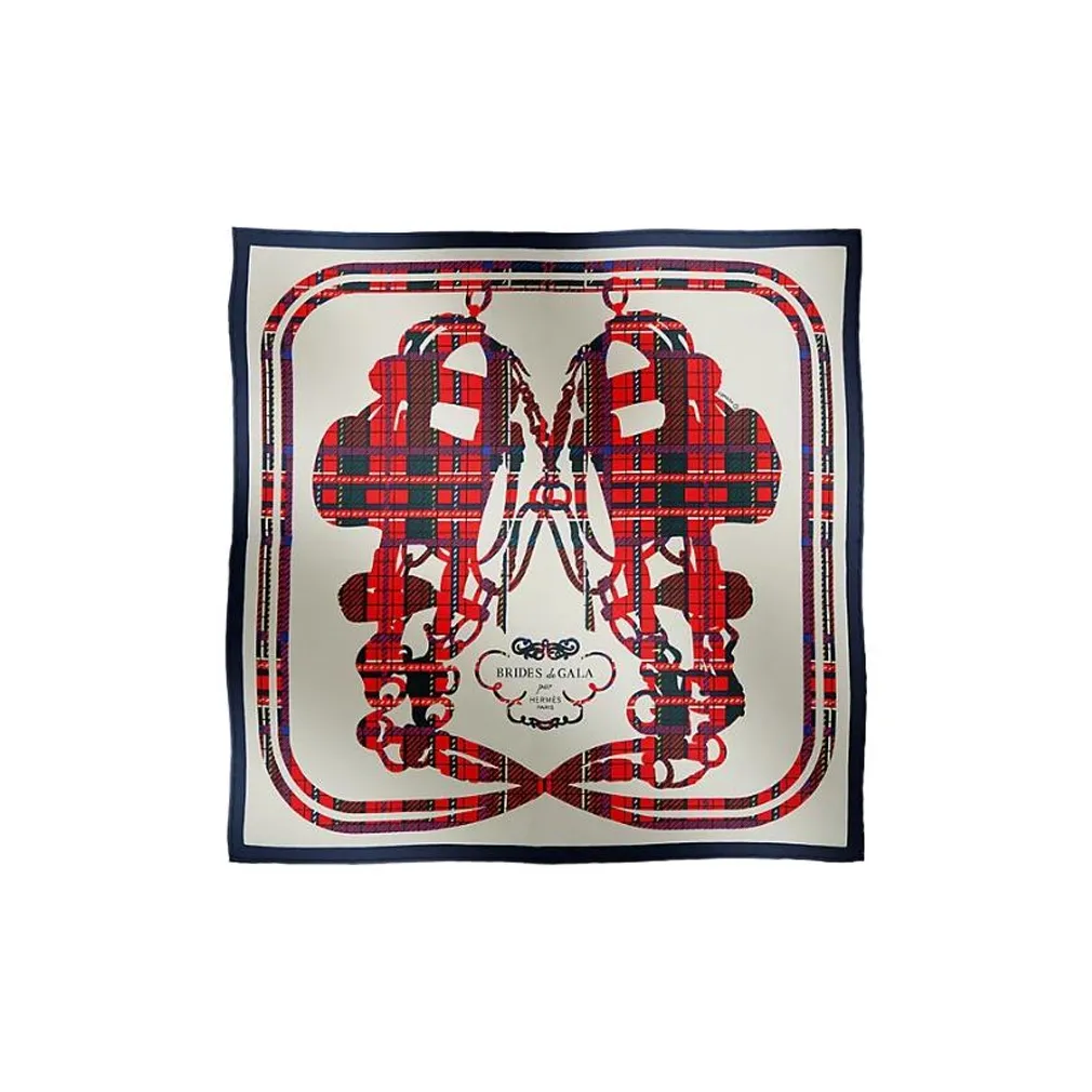 HERMES Brides de Gala Шелковые Шарфы Унисекс Красный