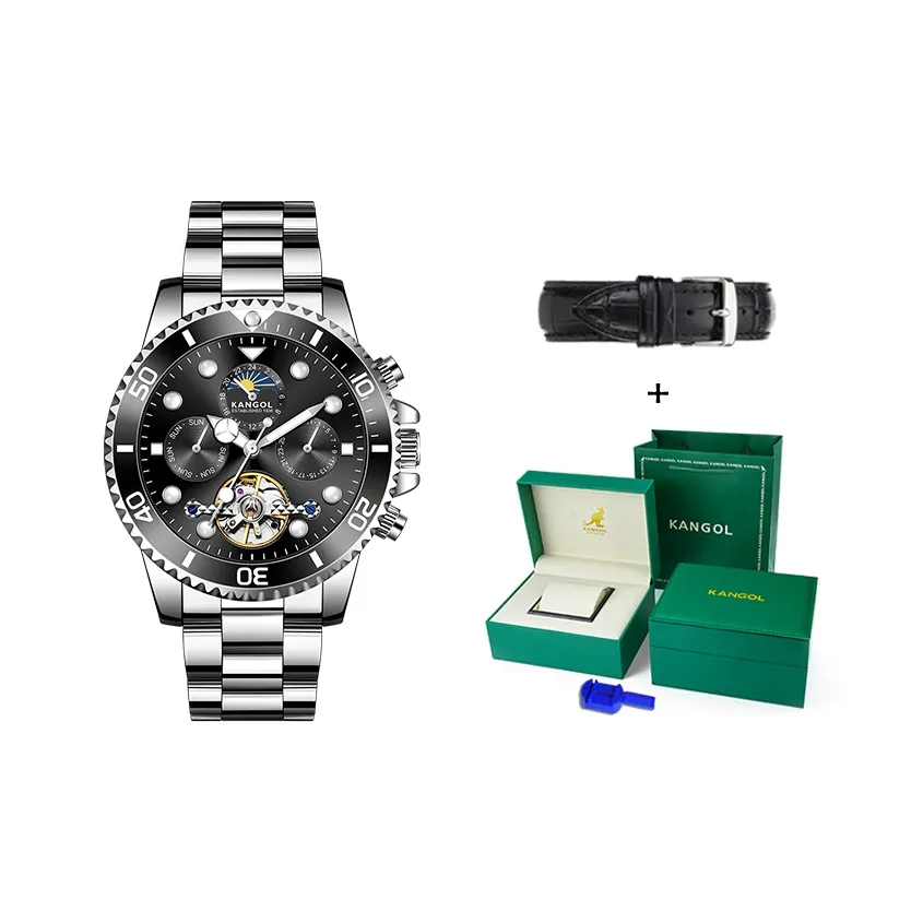 KANGOL Автоматический механический механизм Мужские часы 44mm*44mm*12mm Зеленый