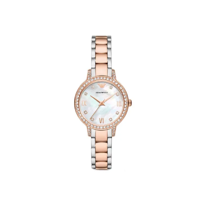 EMPORIO ARMANI Наручные часы Кварцевый механизм Белый циферблат Женские