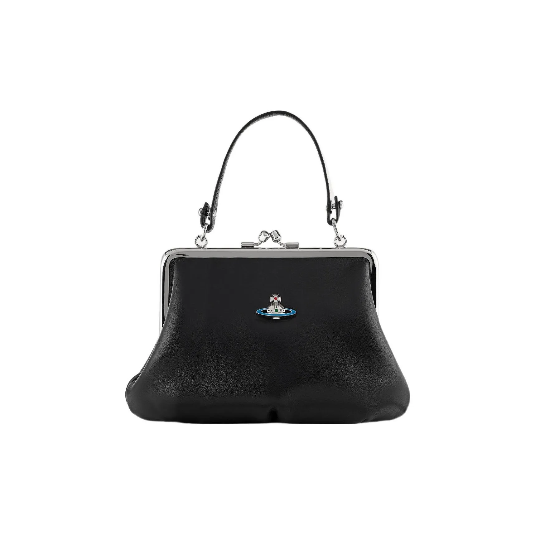 Vivienne Westwood Lambskin Dumpling Bag Handbag Shoulder Bag Crossbody Bag Wallet Regular Women's Black
