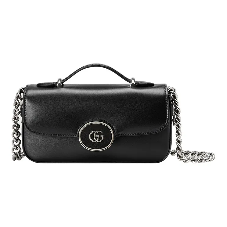 GUCCI Leather Portable Crossbody Bag Shoulder Bag Mini Women's Black