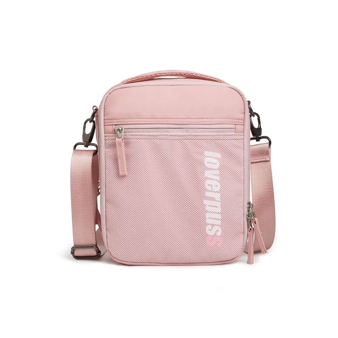 LOVERPUSS Nylon Casual Square Bag IPad Bag Crossbody Shoulder Bag Unisex Pink/Cool Black