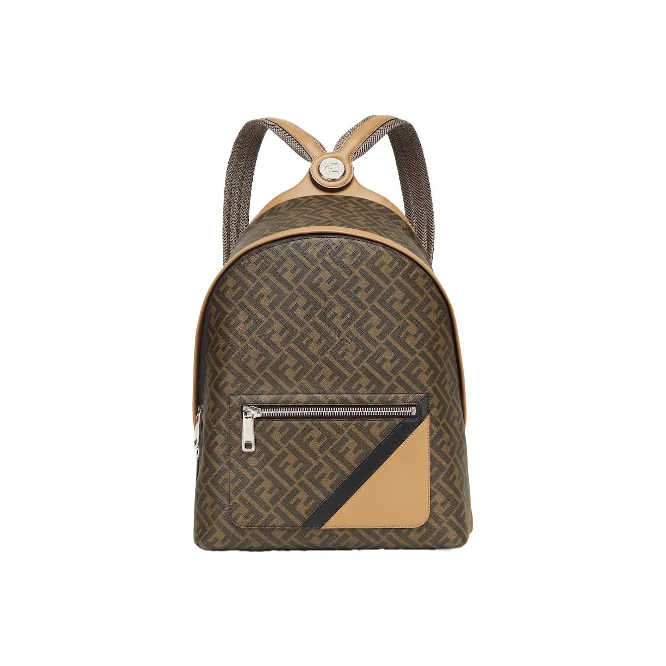 FENDI Calfskin Backpack Men's Brown