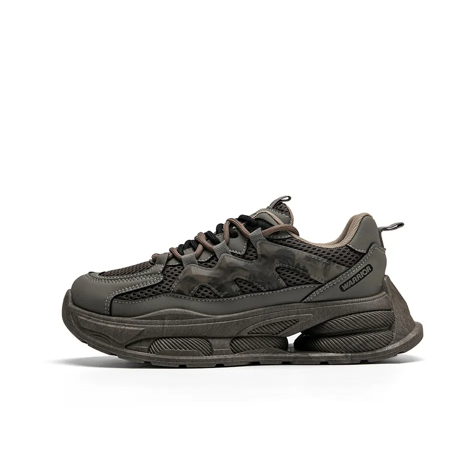 WARRIOR Chunky Sneakers Unisex Low Top Gray