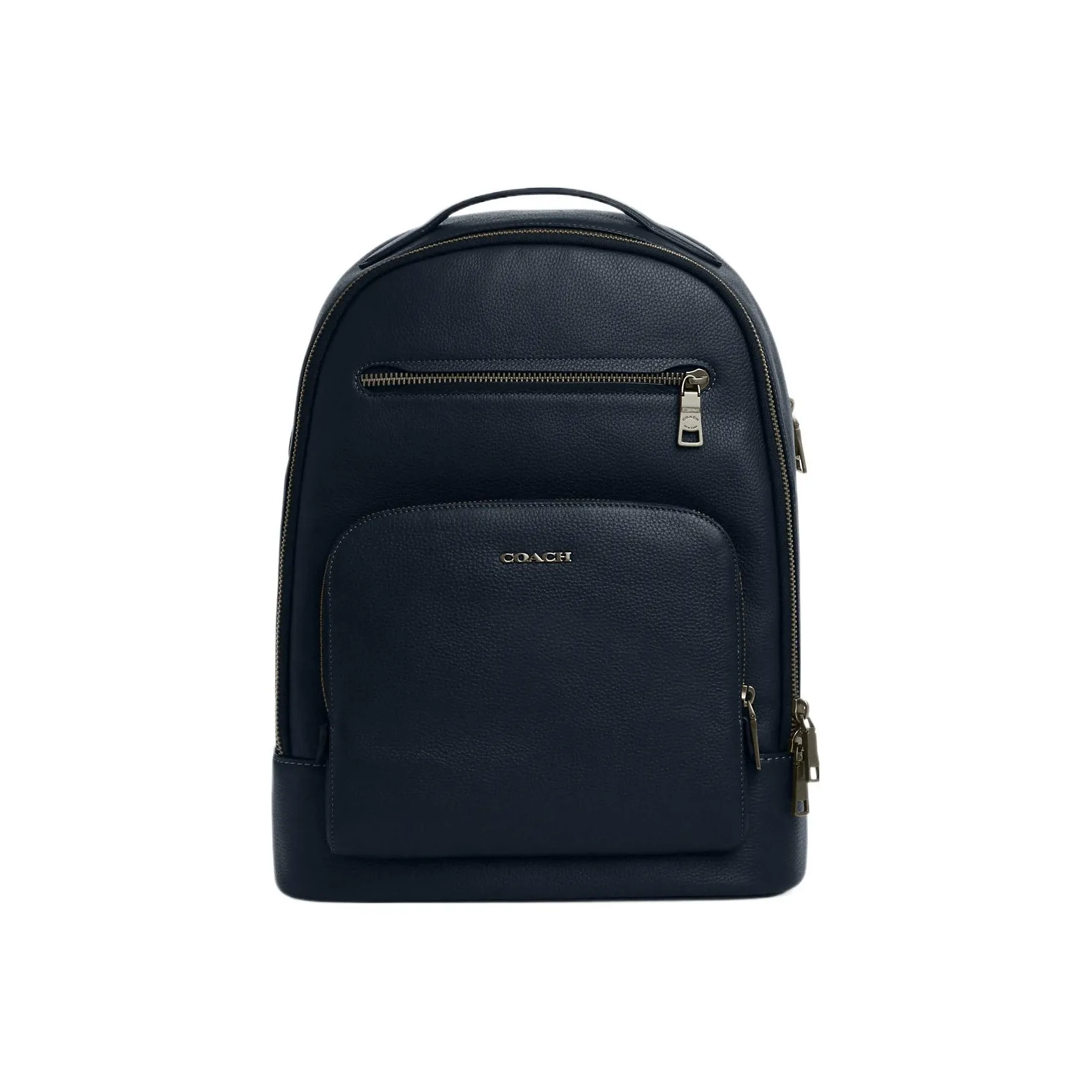 COACH Backpack Pebbled Leather Backpack Large Size Men's Navy