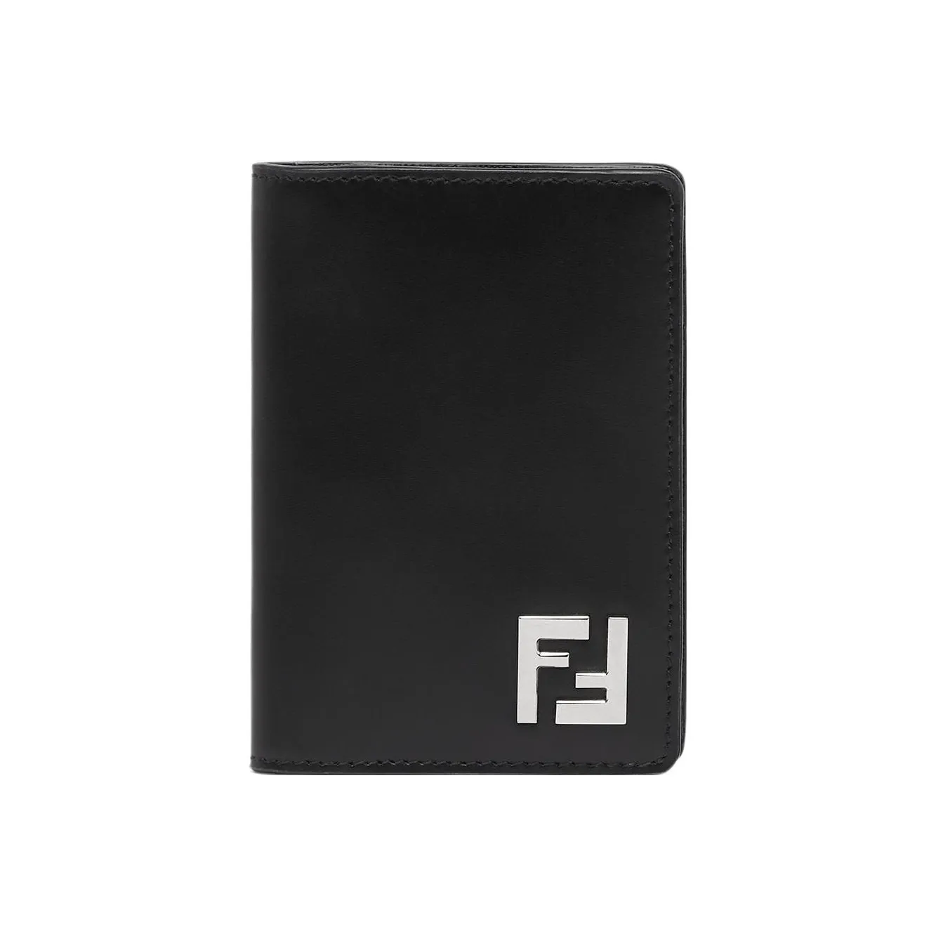 FENDI Calfskin Card Holder Men's Black
