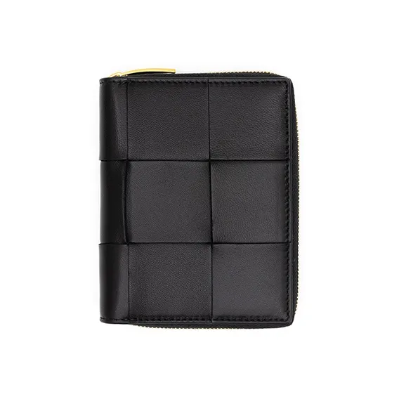 Bottega Veneta Lambskin Wallet Small Size Women's Black