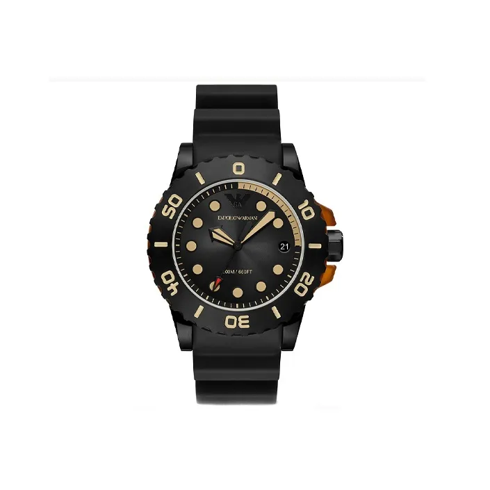EMPORIO ARMANI Мужские часы Кварцевый механизм 46 мм Черный циферблат