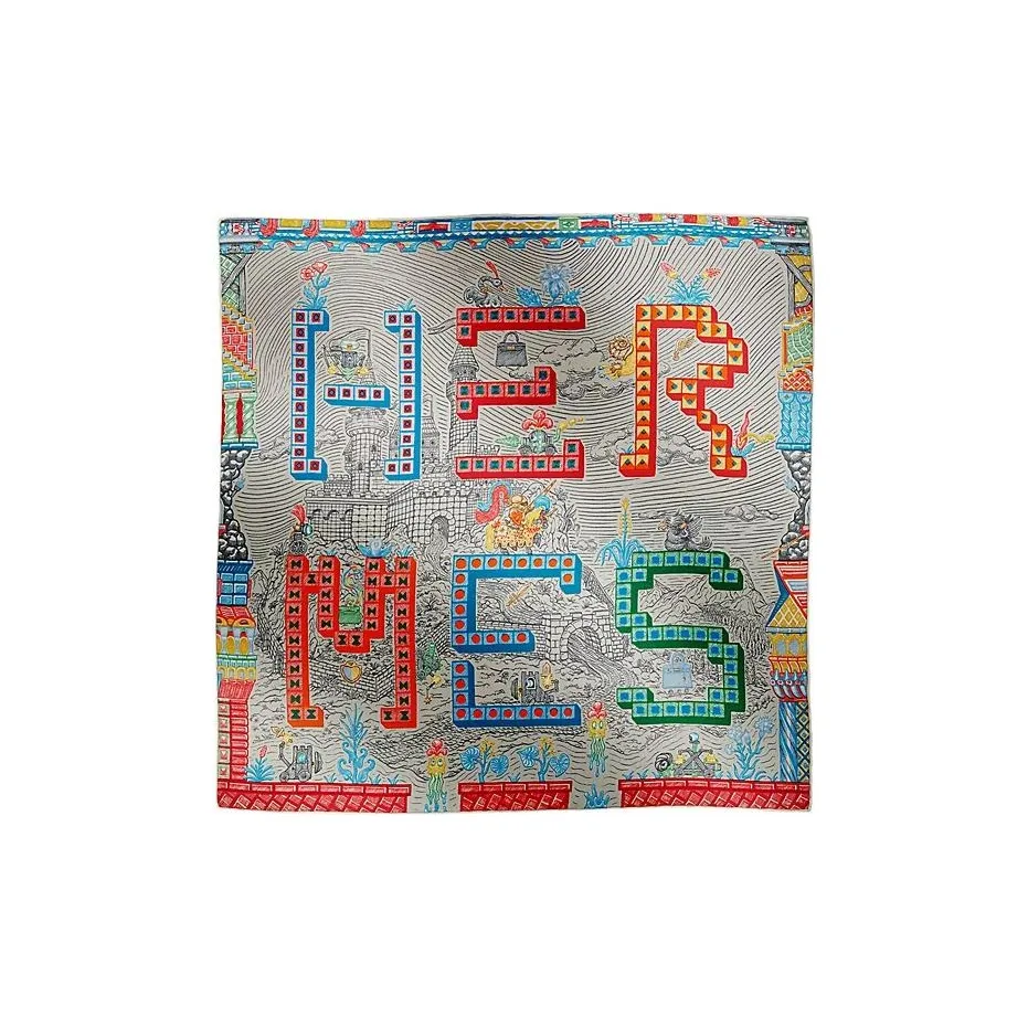 HERMES Детали Шелковые Шарфы Женские Многоцветные