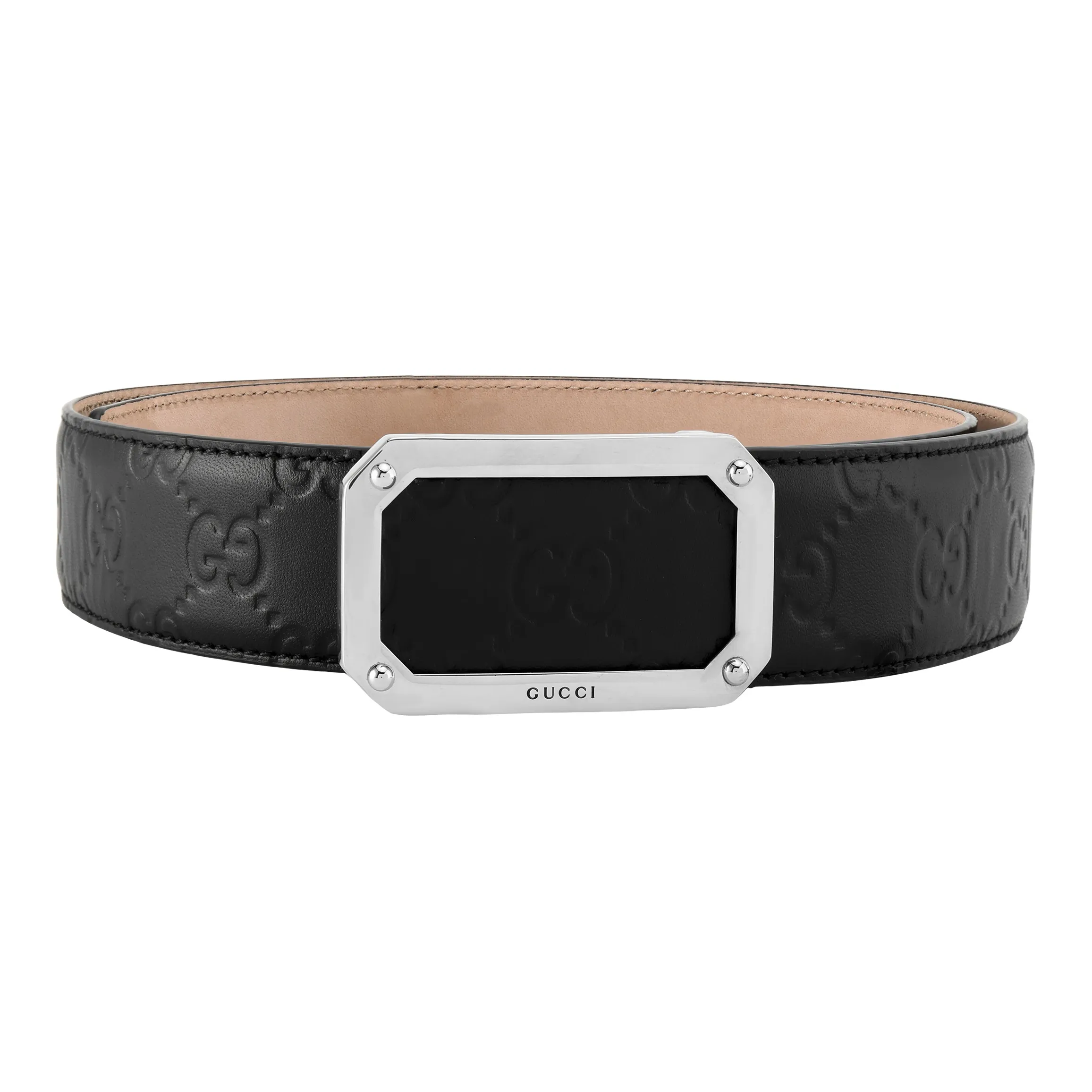 GUCCI Signature Leather Belt Rectangle Buckle