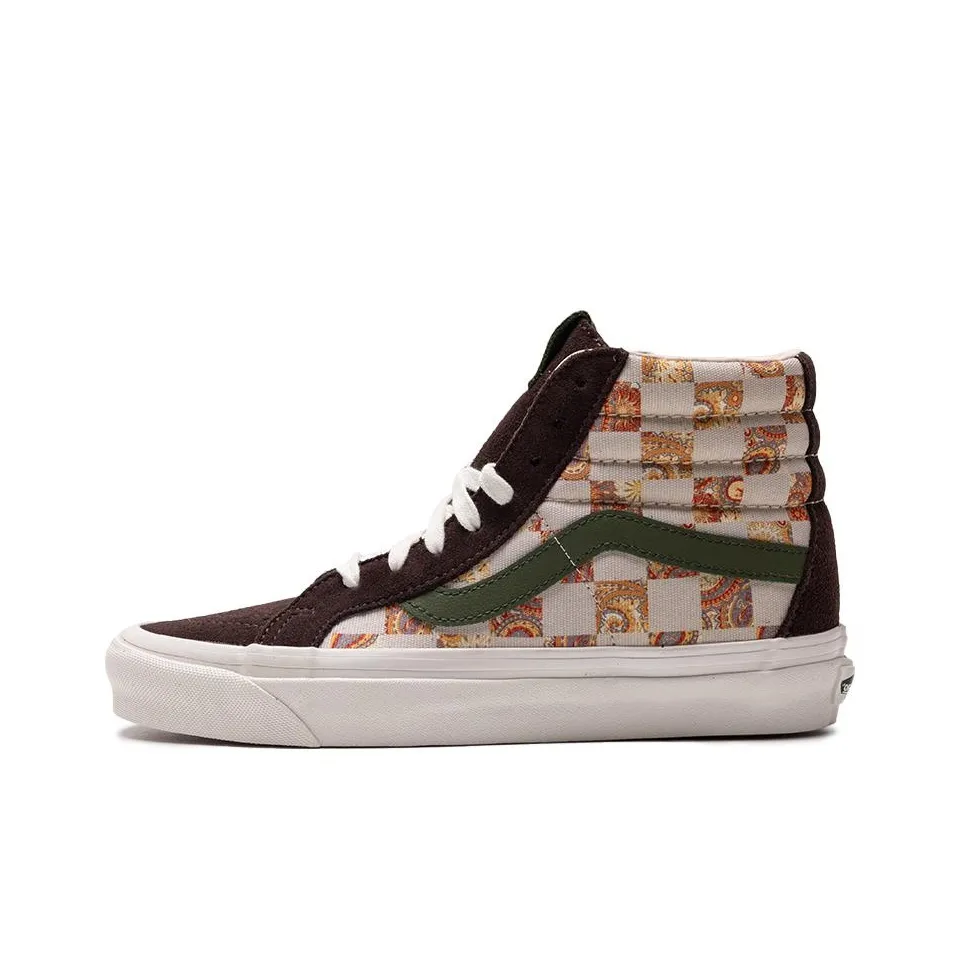 VANS Slip-on Устойчивый к истиранию Высокий Топ Скейтборд Кроссовки Унисекс Коричневый