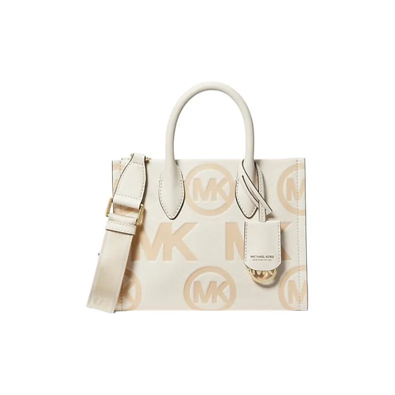 MICHAEL KORS Mirella Leather Tote Bag Shopping Bag Handbag Shoulder Bag Crossbody Bag Small Size Women's Vanilla White