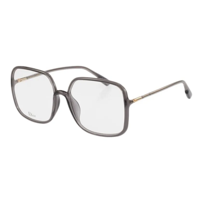 DIOR Plate And Metal Square Eyeglass Frames Unisex Black