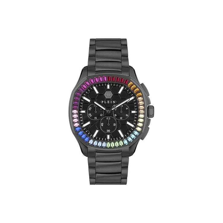 PHILIPP PLEIN Кварцевый механизм Мужские часы 44мм*44мм Черный