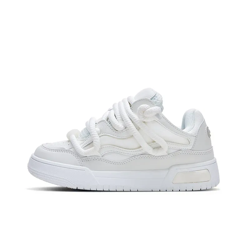 KARLIE KELLER Coverage, Abrasion Resistant, Waterproof, Slip Resistant Low Top Puffy Shoes Unisex White