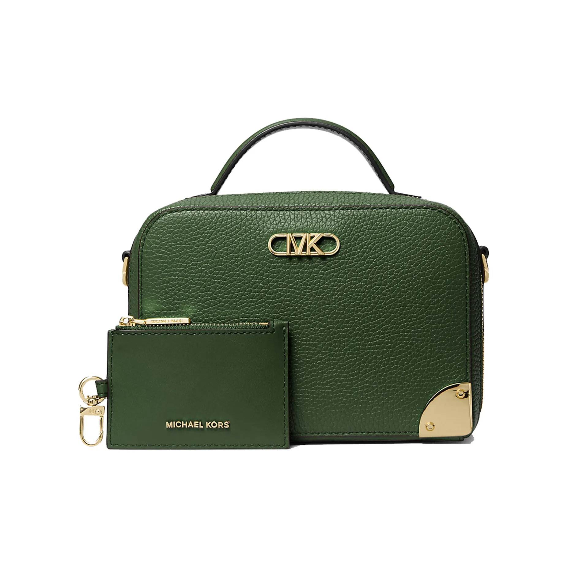 MICHAEL KORS Сумка через плечо из текстурированной коже личи маленькая женская темно-зеленая