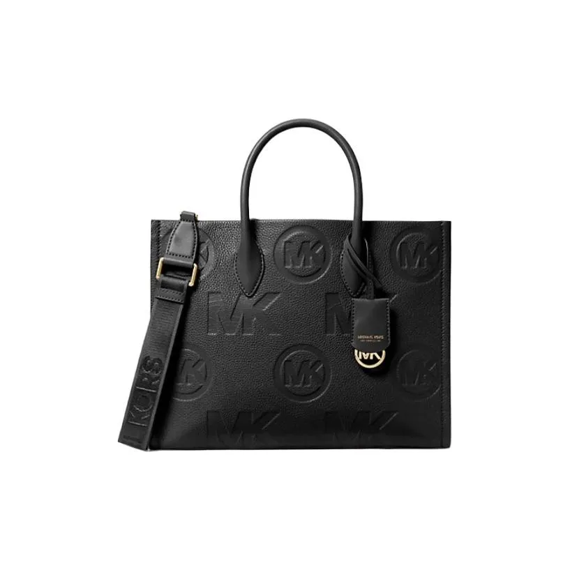 MICHAEL KORS Mirella Leather Tote Bag Shopping Bag Handbag Shoulder Bag Medium Size Women's Black
