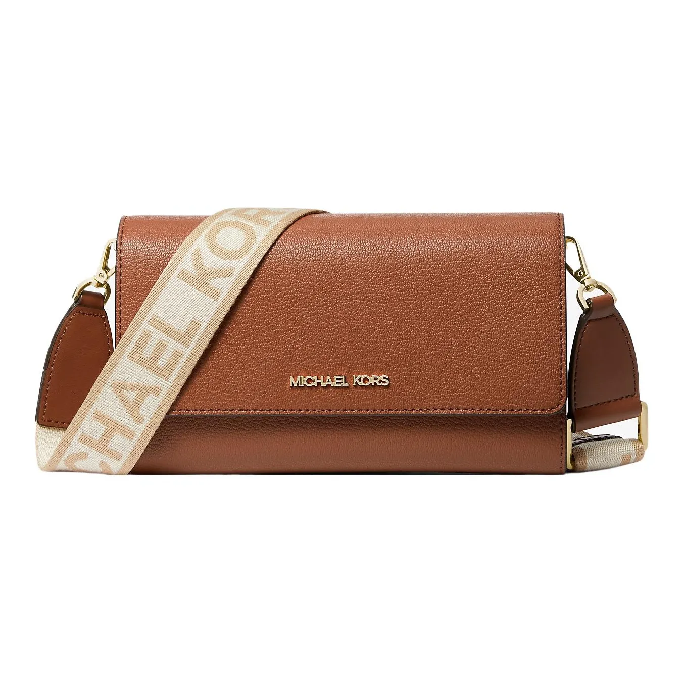 MICHAEL KORS Jet Set кожаная сумка-багет сумка через плечо большая женская коричневая