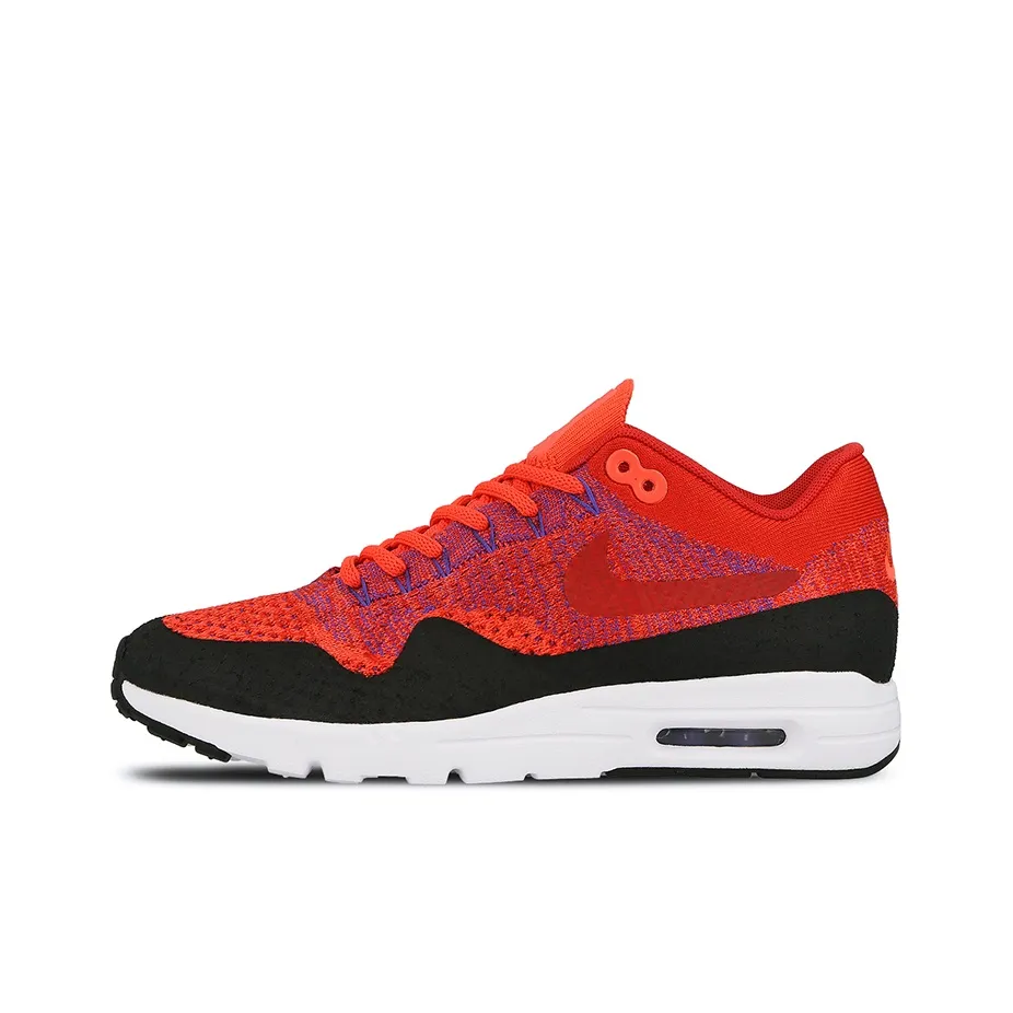 Nike Air Max 1 Low Топ Беговые кроссовки Женские Красный черный
