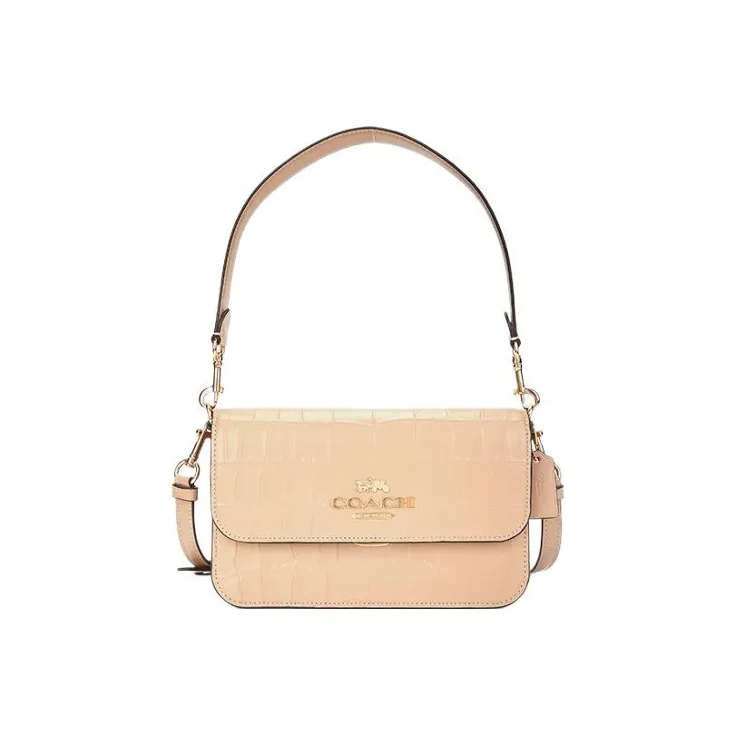 COACH Brynn Корова Кожа Ручная Сумка Сумка через плечо Сумка на плечо Средняя Женская Тауповая
