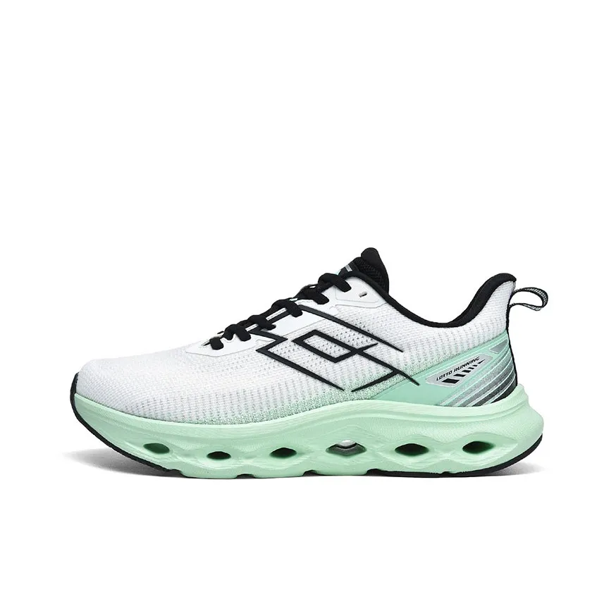 LOTTO Anti-Slip Wear-Resistant Breathable Lightweight Low-Top Marathon Running Shoes Men's White Green