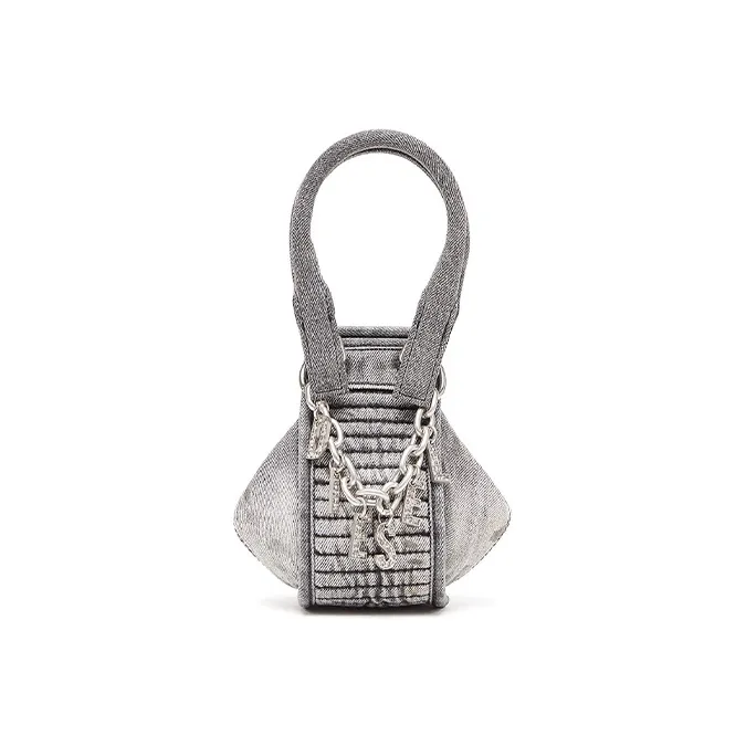 DIESEL Denim Shoulder Bag, Crossbody Bag, Handbag Extra Mini Women's Black Gray